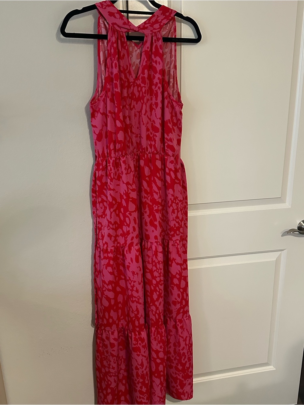 SHEIN Pink and Red Sleeveless Maxi Dress